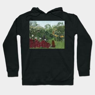 Tropical Forest with Monkeys by Henri Rousseau Hoodie